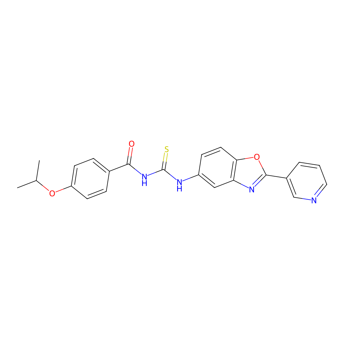 4-propan-2-yloxy-N-[(2-pyridin-3-yl-1,3-benzoxazol-5-yl)carbamothioyl]benzamide molecular structure, CAS 428469-93-6