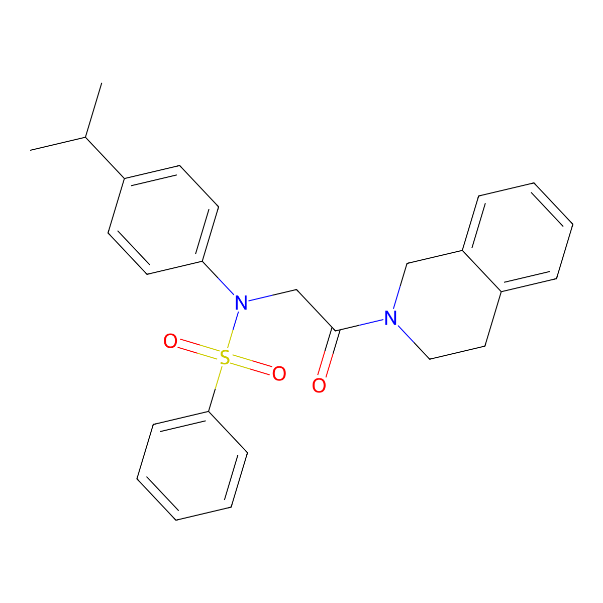 N-[2-(3,4-dihydro-1H-isoquinolin-2-yl)-2-oxoethyl]-N-(4-propan-2-ylphenyl)benzenesulfonamide molecular structure, CAS 428469-96-9