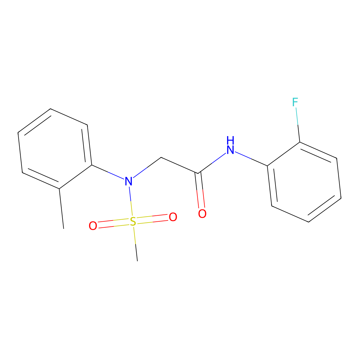 N-(2-fluorophenyl)-2-(2-methyl-N-methylsulfonylanilino)acetamide molecular structure, CAS 428469-99-2