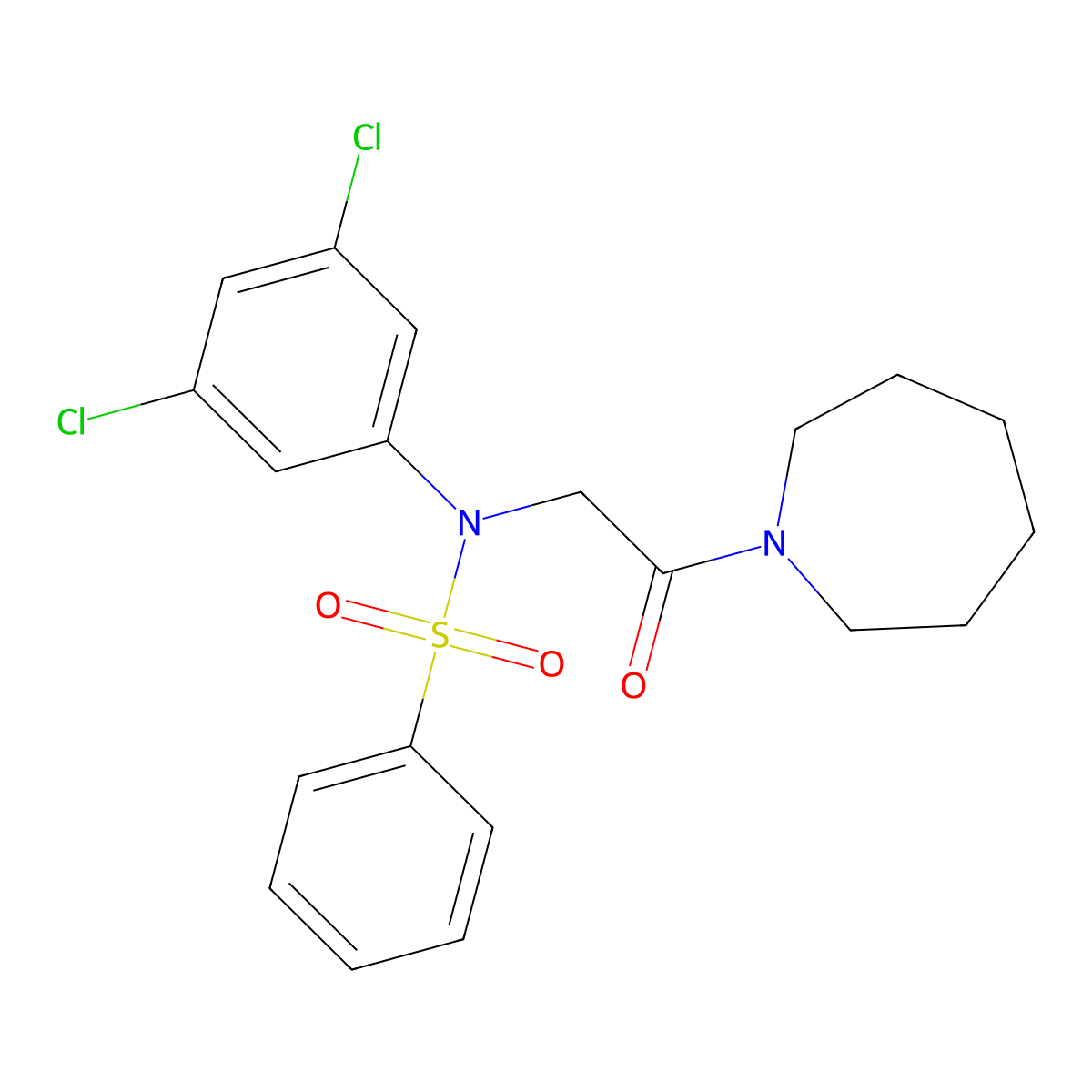 N-[2-(azepan-1-yl)-2-oxoethyl]-N-(3,5-dichlorophenyl)benzenesulfonamide molecular structure, CAS 428470-08-0