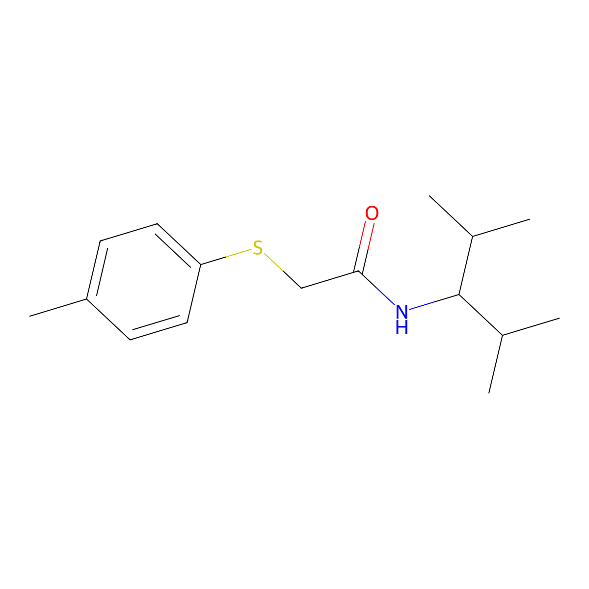 N-(2,4-dimethylpentan-3-yl)-2-(4-methylphenyl)sulfanylacetamide molecular structure, CAS 428470-11-5