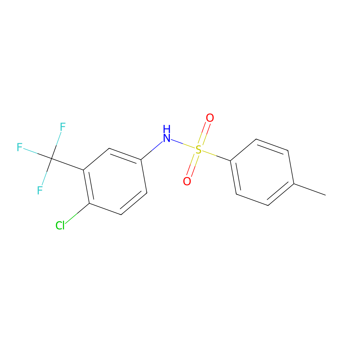 N-(4-chloro-3-(trifluoromethyl)phenyl)-4-methylbenzenesulfonamide molecular structure, CAS 428470-14-8