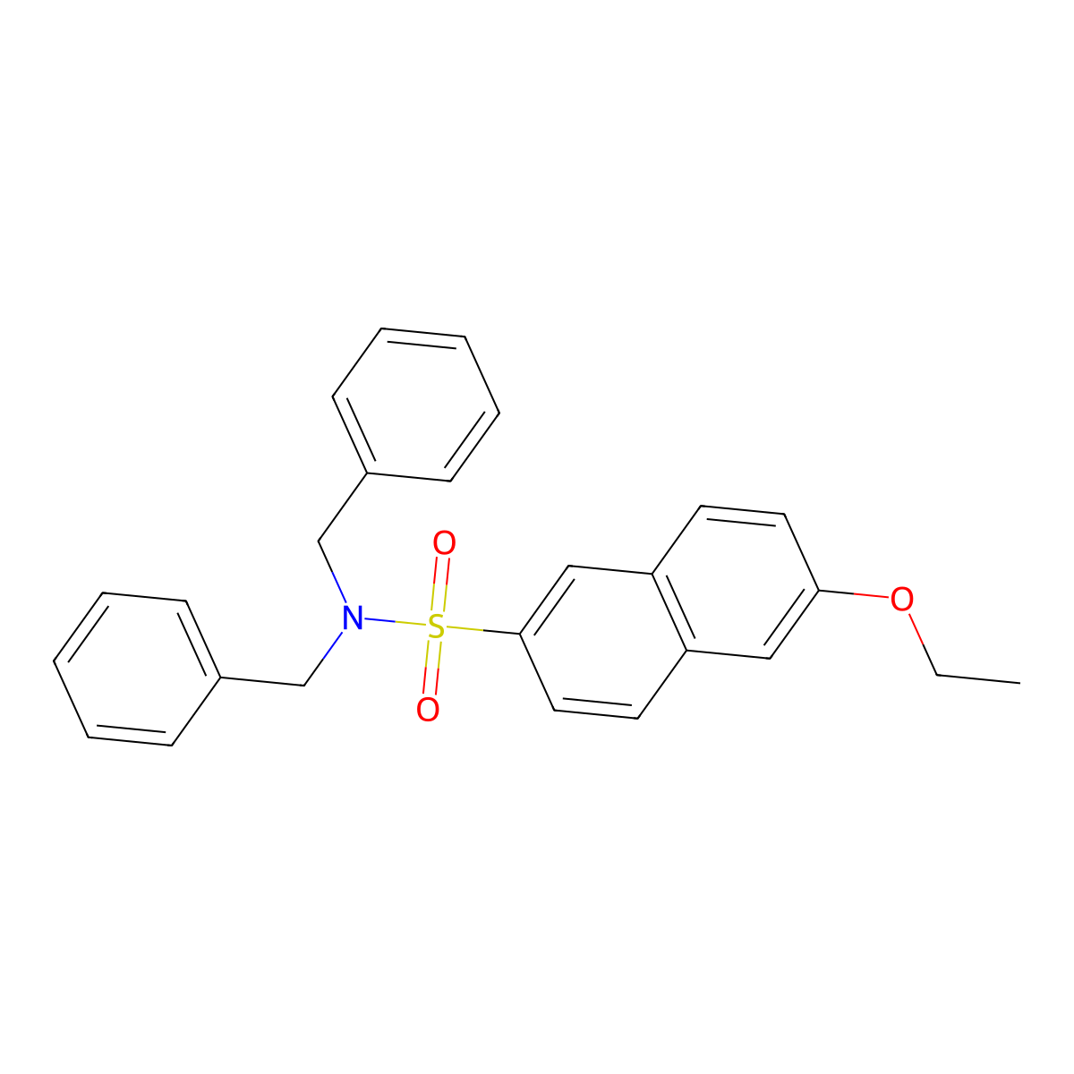 N,N-dibenzyl-6-ethoxynaphthalene-2-sulfonamide molecular structure, CAS 428470-23-9