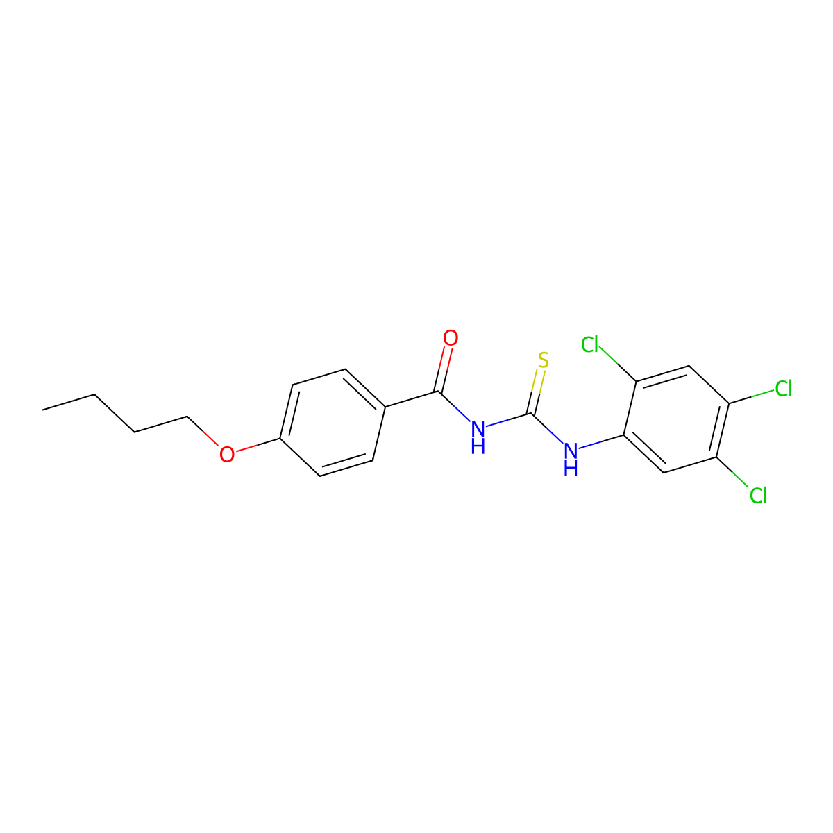 4-butoxy-N-[(2,4,5-trichlorophenyl)carbamothioyl]benzamide molecular structure, CAS 428470-27-3