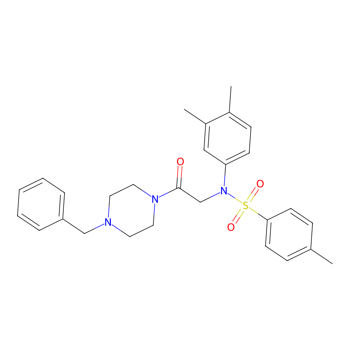 N-[2-(4-benzylpiperazin-1-yl)-2-oxoethyl]-N-(3,4-dimethylphenyl)-4-methylbenzenesulfonamide molecular structure, CAS 428470-33-1
