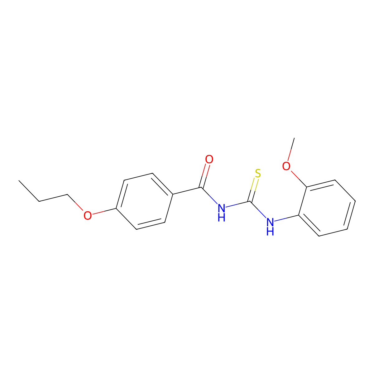 N-[(2-methoxyphenyl)carbamothioyl]-4-propoxybenzamide molecular structure, CAS 428470-75-1