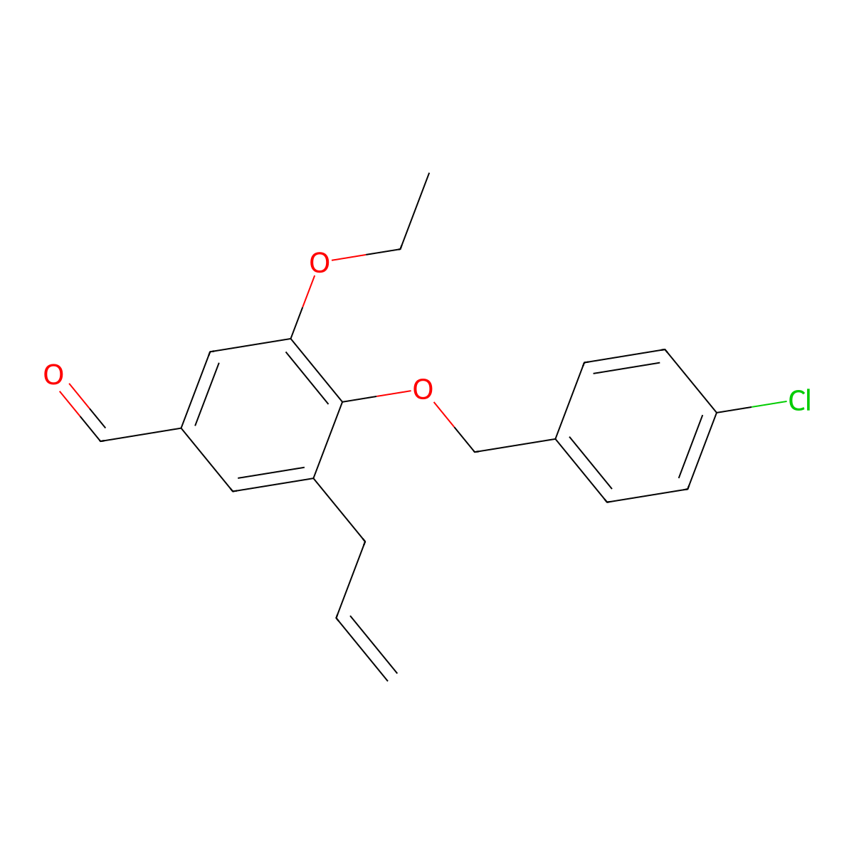 3-Allyl-4-[(4-chlorobenzyl)oxy]-5-ethoxybenzaldehyde molecular structure, CAS 428470-93-3