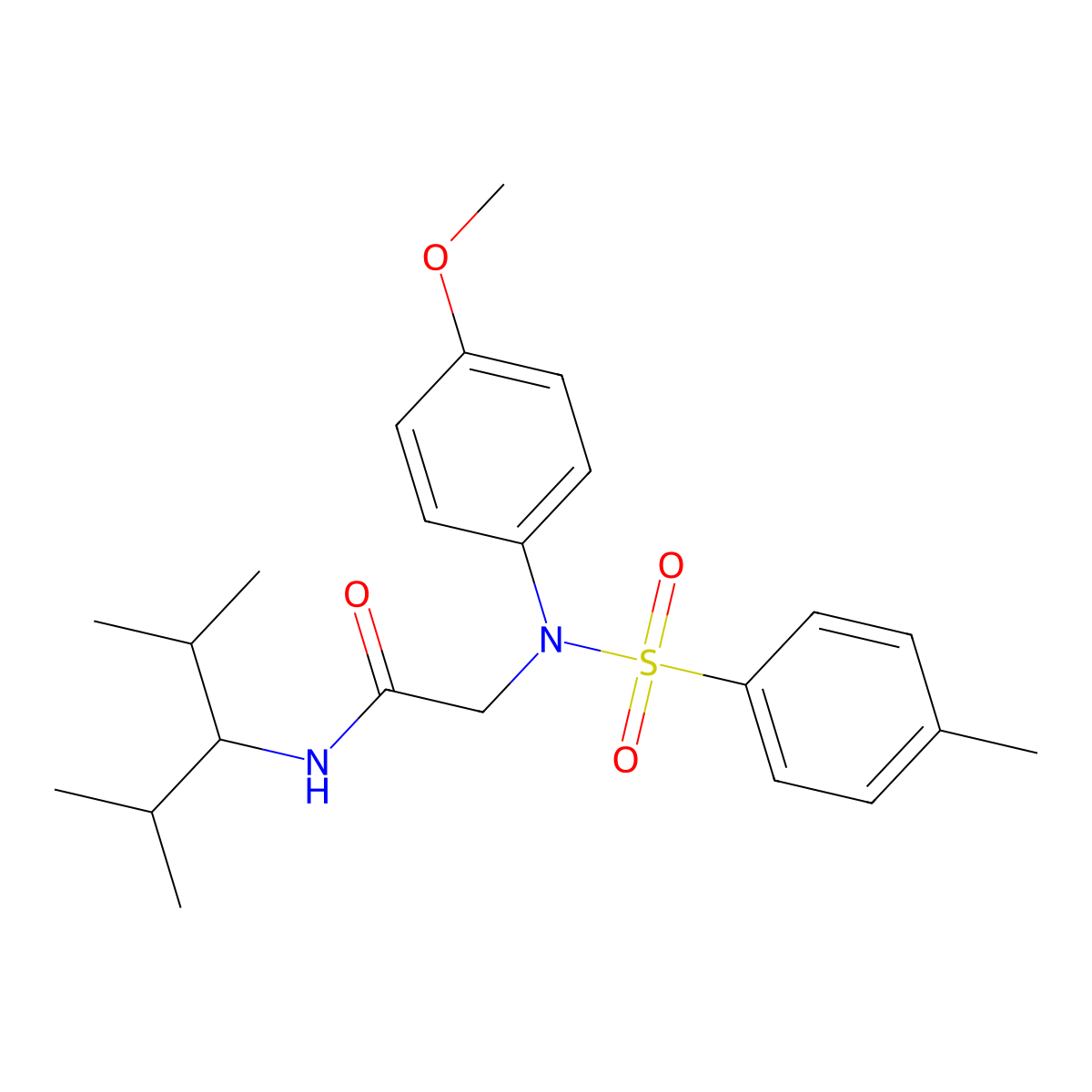 N-(2,4-dimethylpentan-3-yl)-2-(4-methoxy-N-(4-methylphenyl)sulfonylanilino)acetamide molecular structure, CAS 428470-98-8
