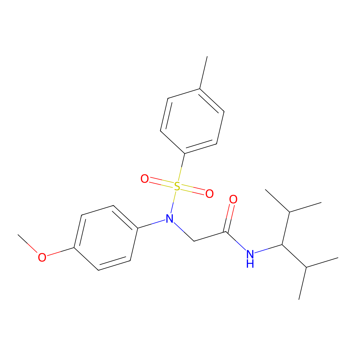 N-(2,4-dimethylpentan-3-yl)-2-(4-methoxy-N-(4-methylphenyl)sulfonylanilino)acetamide molecular structure, CAS 428470-98-8