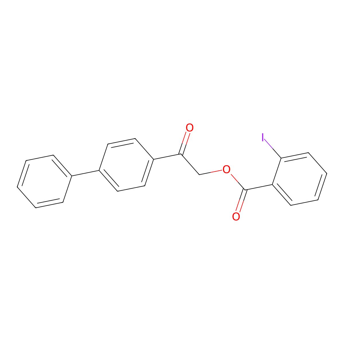 2-(Biphenyl-4-yl)-2-oxoethyl 2-iodobenzoate molecular structure, CAS 428471-25-4