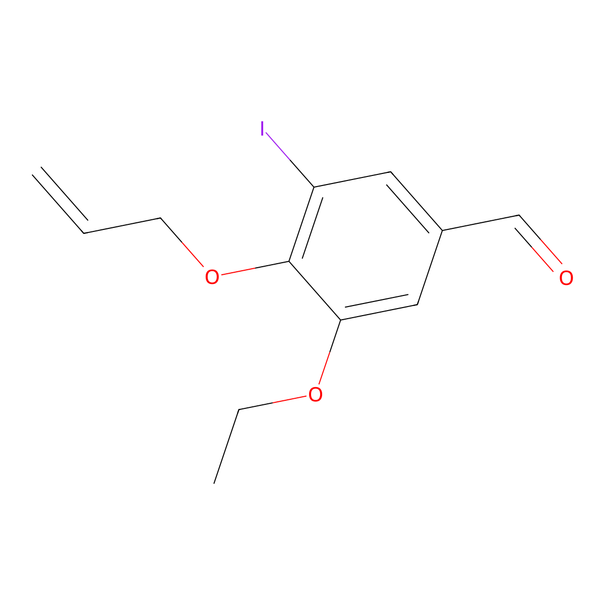 4-(Allyloxy)-3-ethoxy-5-iodobenzaldehyde molecular structure, CAS 428471-45-8