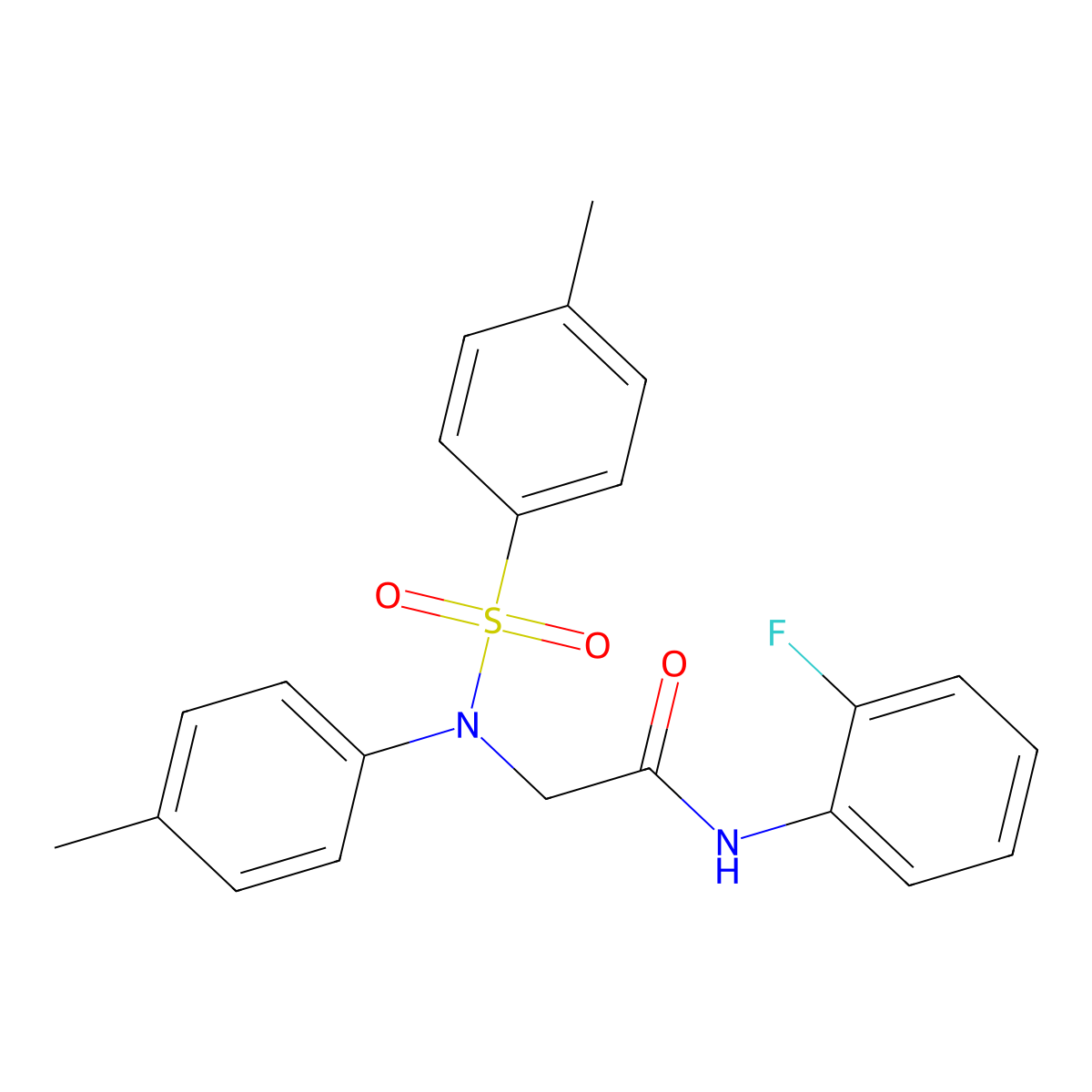 N-(2-fluorophenyl)-2-(4-methyl-N-(4-methylphenyl)sulfonylanilino)acetamide molecular structure, CAS 428471-57-2