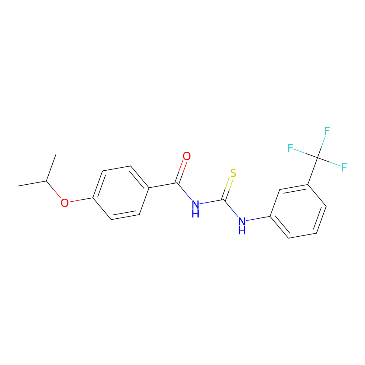 4-propan-2-yloxy-N-[[3-(trifluoromethyl)phenyl]carbamothioyl]benzamide molecular structure, CAS 428471-60-7