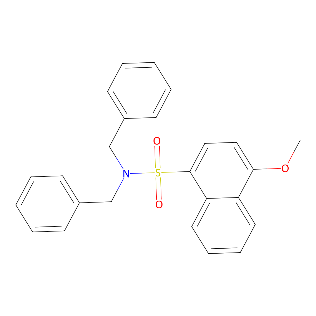 N,N-dibenzyl-4-methoxynaphthalene-1-sulfonamide molecular structure, CAS 428471-81-2