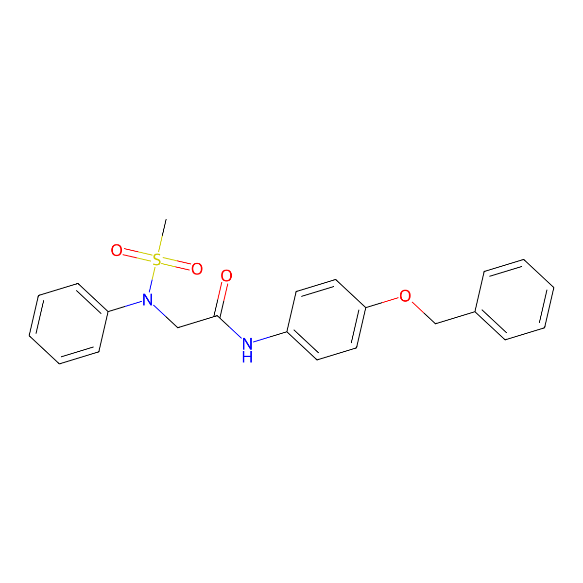 2-(N-methylsulfonylanilino)-N-(4-phenylmethoxyphenyl)acetamide molecular structure, CAS 428472-14-4