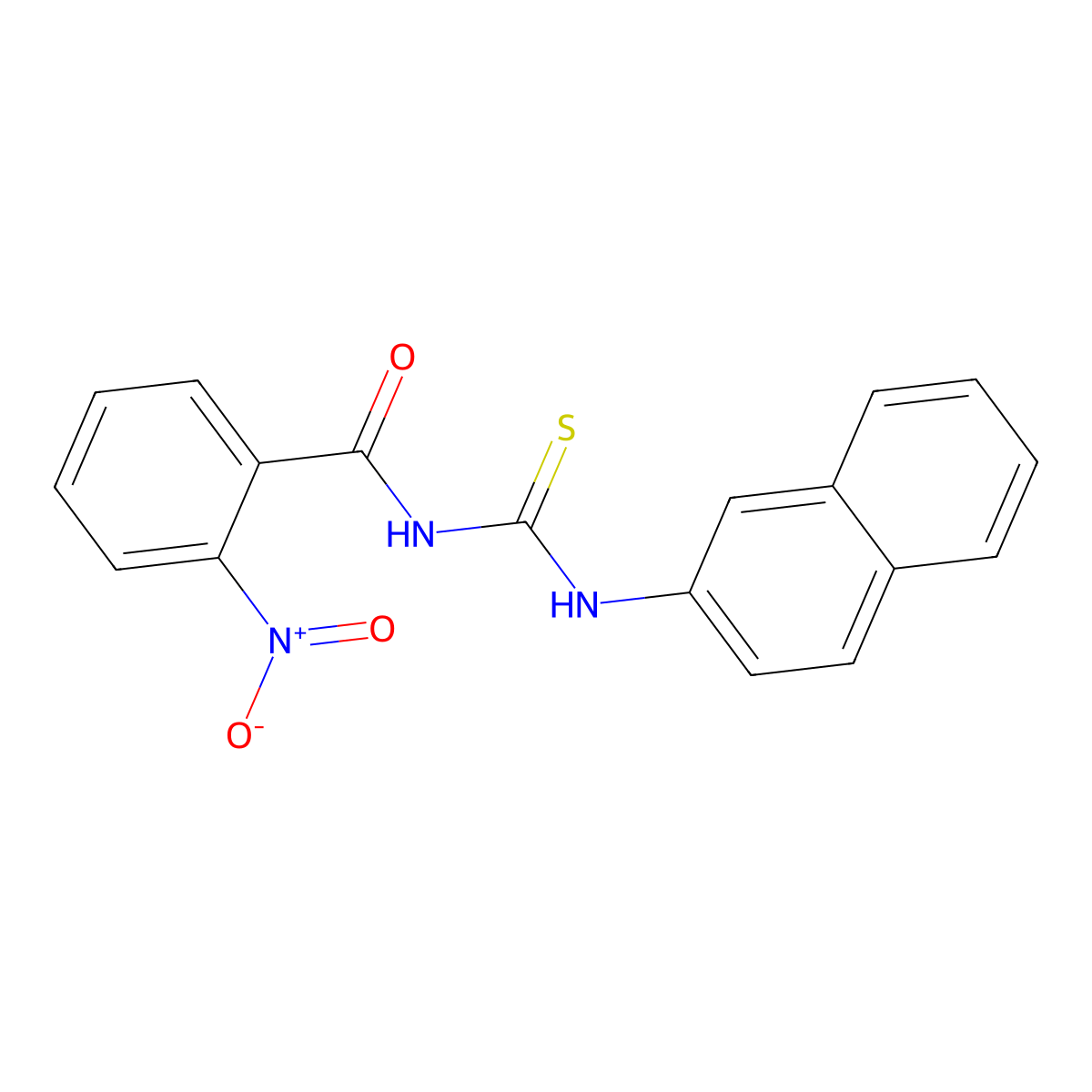 N-(naphthalen-2-ylcarbamothioyl)-2-nitrobenzamide molecular structure, CAS 428472-15-5