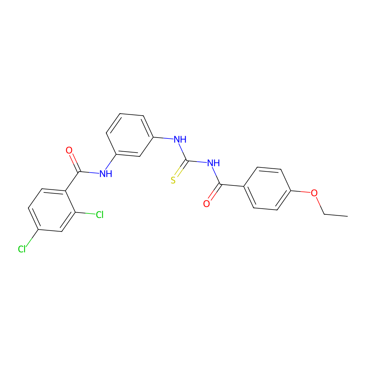 2,4-dichloro-N-[3-[(4-ethoxybenzoyl)carbamothioylamino]phenyl]benzamide molecular structure, CAS 428472-19-9