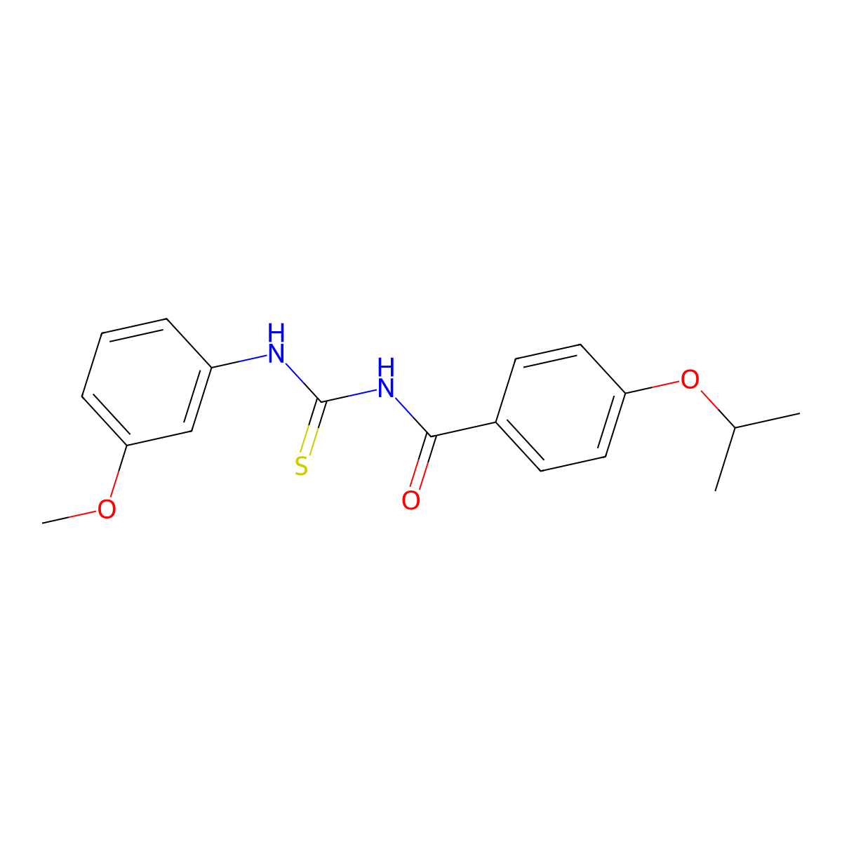 N-[(3-methoxyphenyl)carbamothioyl]-4-propan-2-yloxybenzamide molecular structure, CAS 428472-25-7