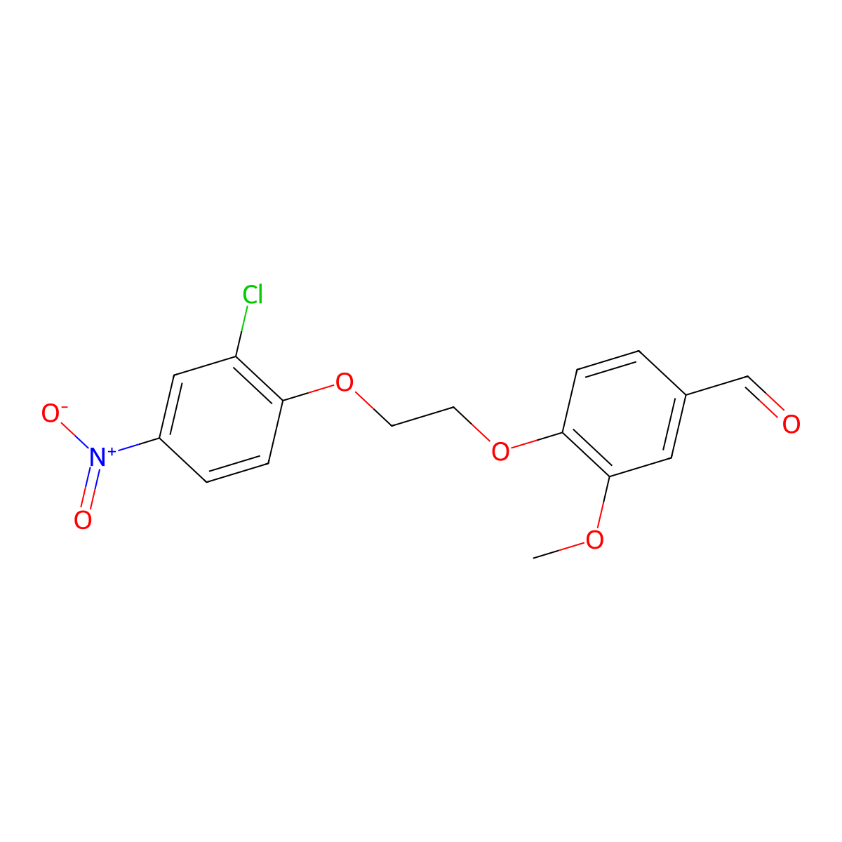 4-[2-(2-Chloro-4-nitrophenoxy)ethoxy]-3-methoxybenzaldehyde molecular structure, CAS 428472-42-8