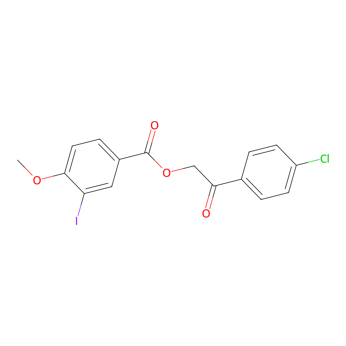 2-(4-Chlorophenyl)-2-oxoethyl 3-iodo-4-methoxybenzoate molecular structure, CAS 428472-45-1