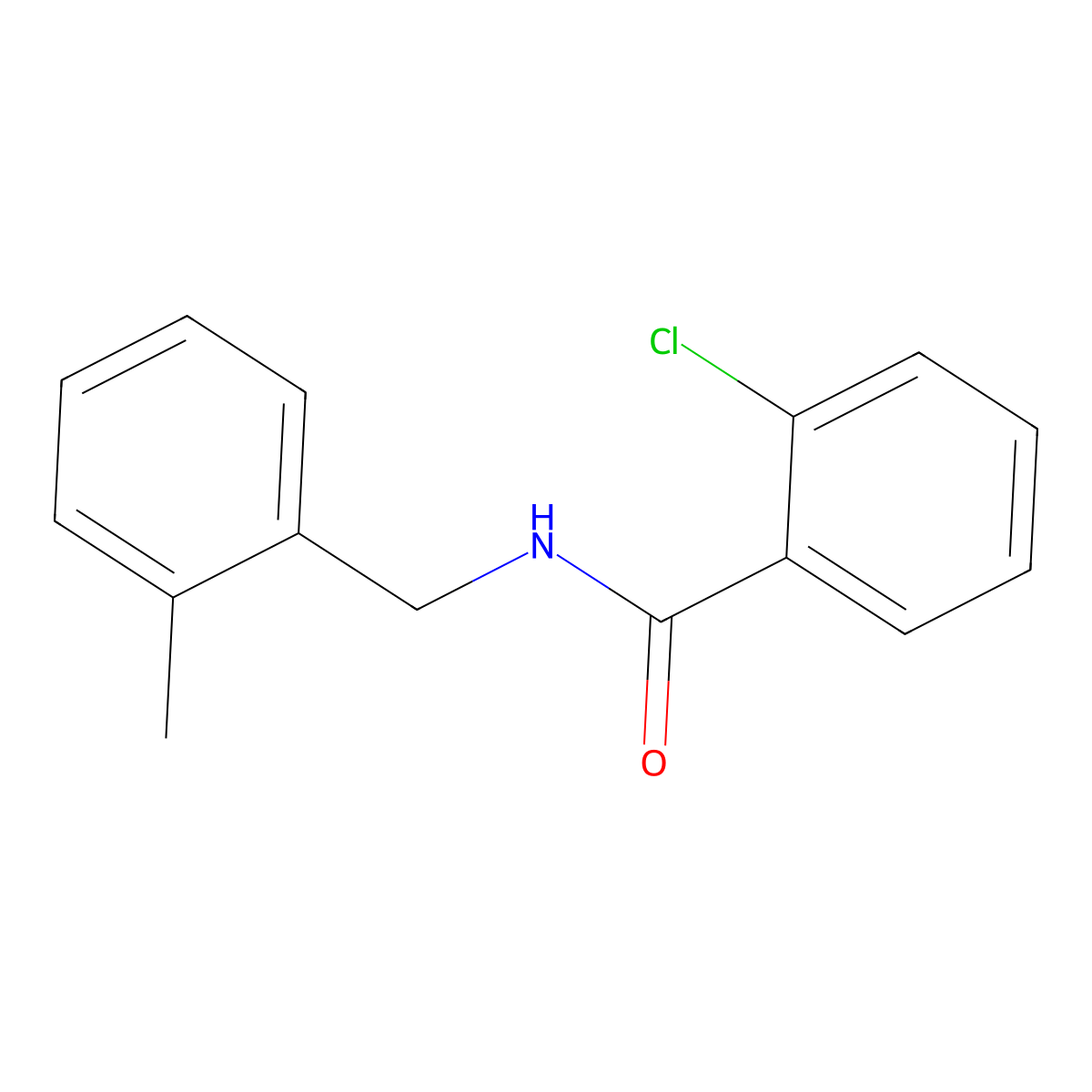 2-chloro-N-(2-methylbenzyl)benzamide molecular structure, CAS 428472-49-5