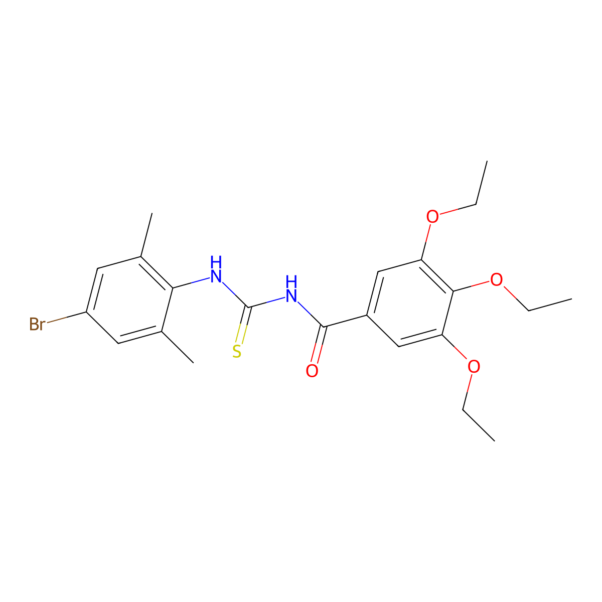 N-[(4-bromo-2,6-dimethylphenyl)carbamothioyl]-3,4,5-triethoxybenzamide molecular structure, CAS 428472-50-8