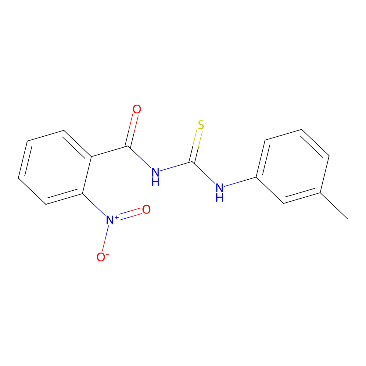 N-[(3-methylphenyl)carbamothioyl]-2-nitrobenzamide molecular structure, CAS 428472-61-1