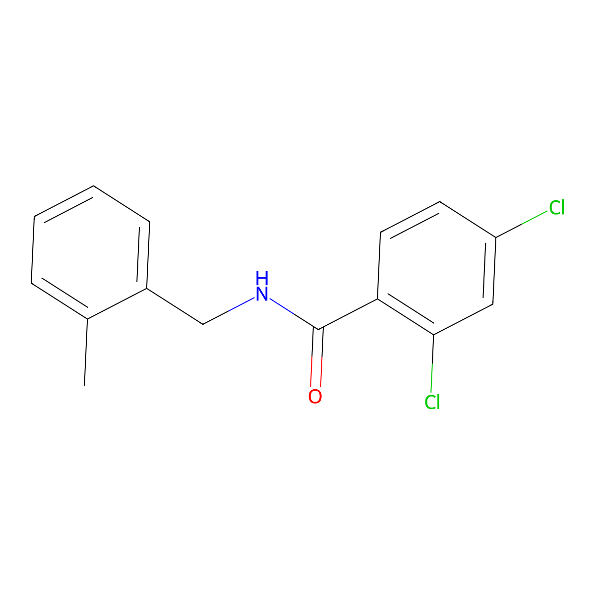 2,4-dichloro-N-(2-methylbenzyl)benzamide molecular structure, CAS 428472-71-3