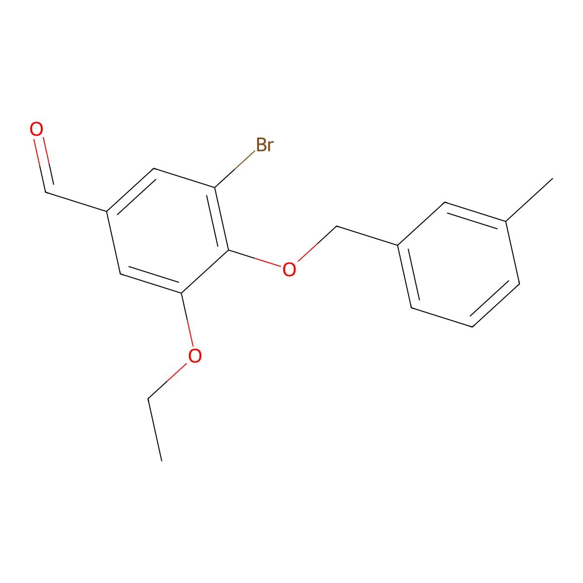 3-Bromo-5-ethoxy-4-((3-methylbenzyl)oxy)benzaldehyde molecular structure, CAS 428472-87-1
