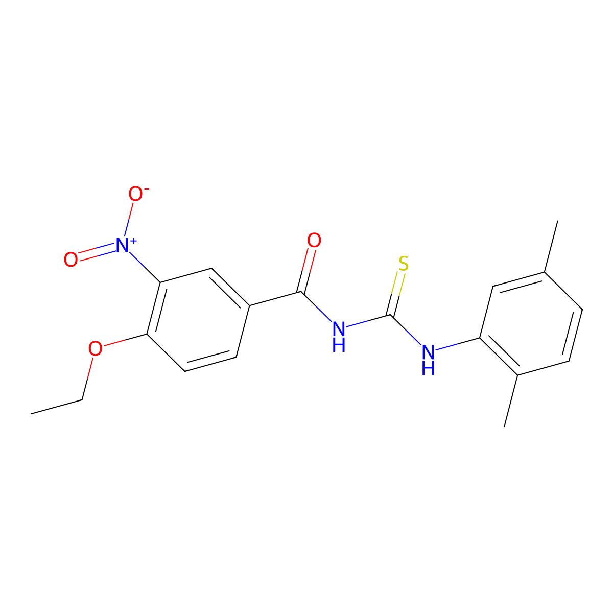 N-[(2,5-dimethylphenyl)carbamothioyl]-4-ethoxy-3-nitrobenzamide molecular structure, CAS 428473-09-0