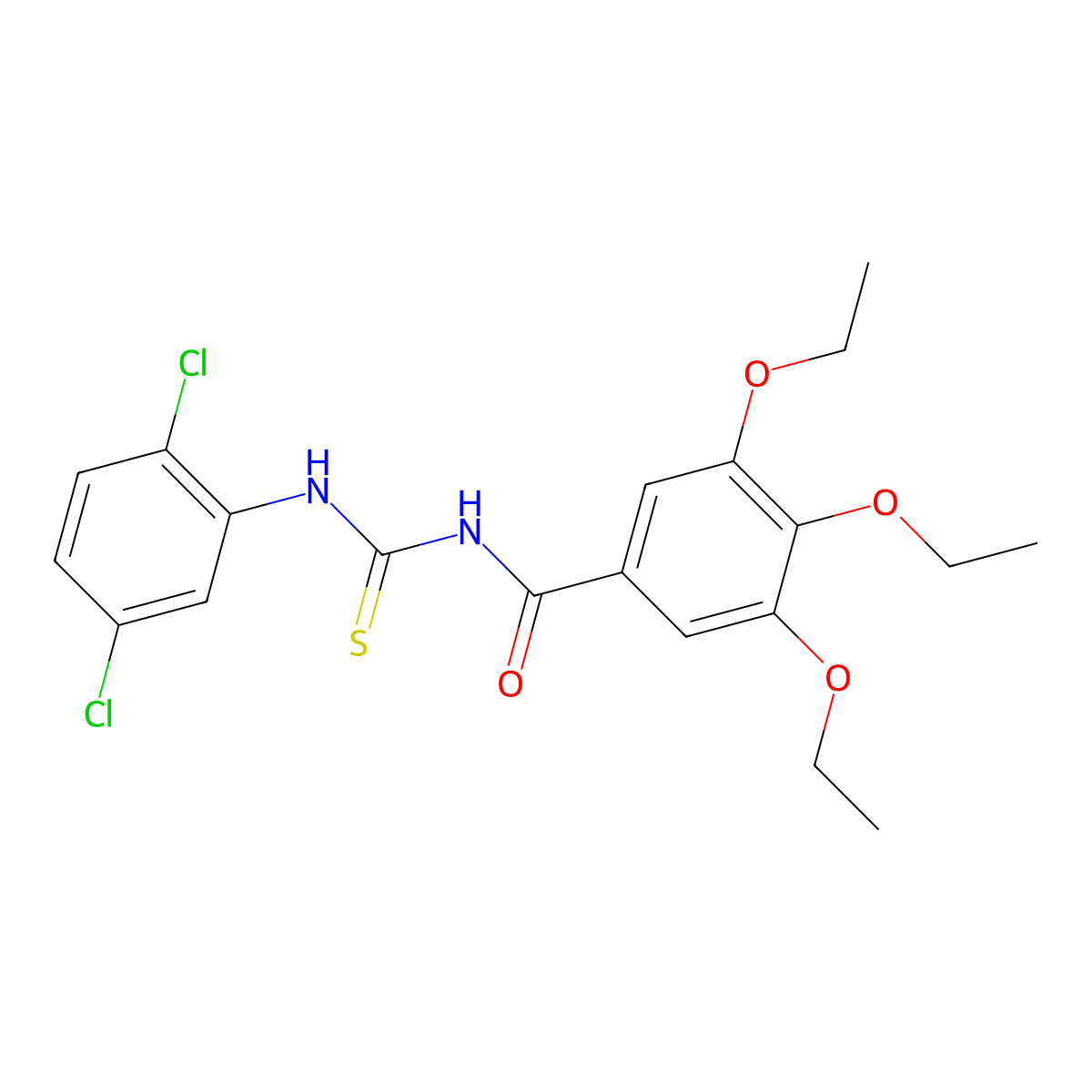 N-[(2,5-dichlorophenyl)carbamothioyl]-3,4,5-triethoxybenzamide molecular structure, CAS 428473-14-7