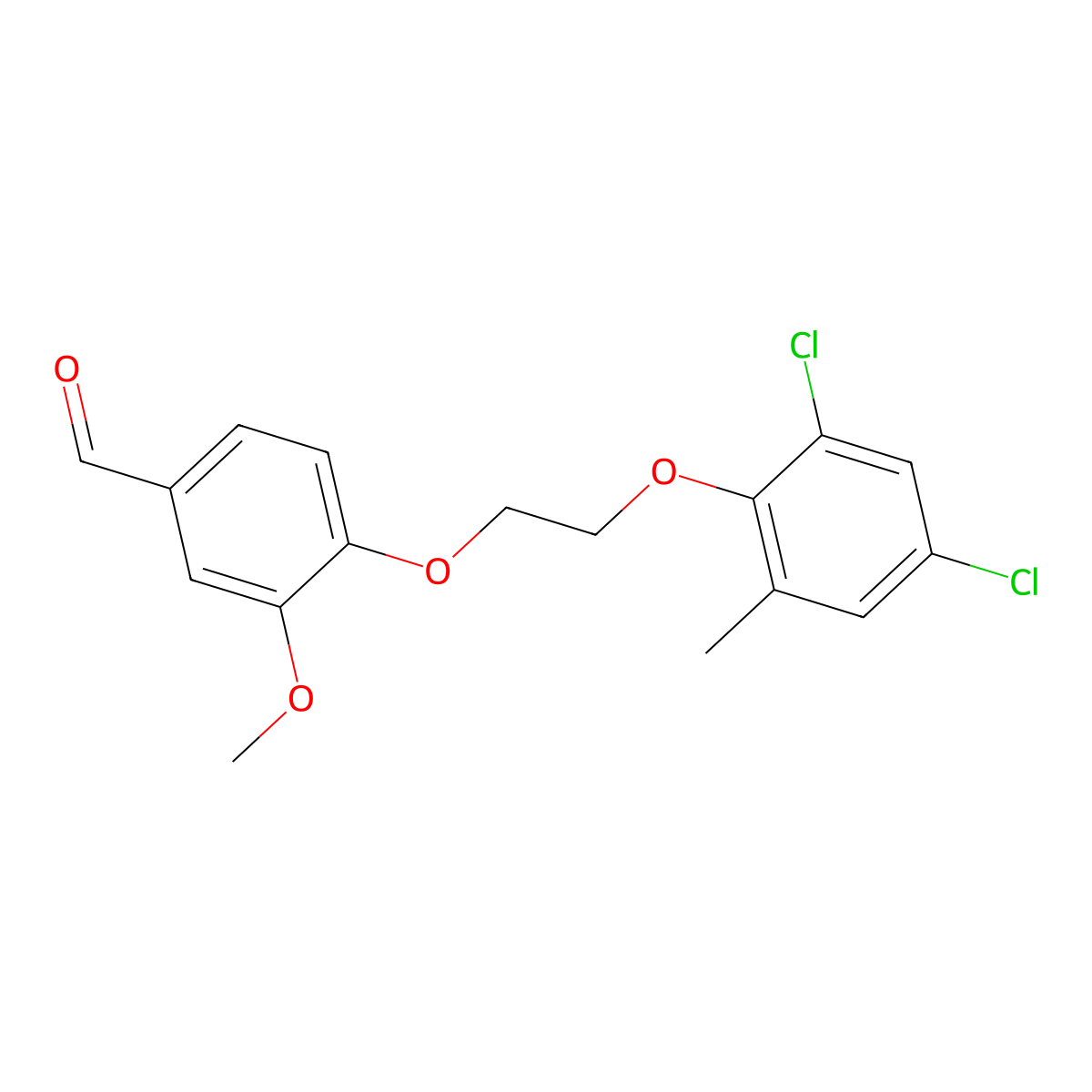 4-[2-(2,4-Dichloro-6-methylphenoxy)ethoxy]-3-methoxybenzaldehyde molecular structure, CAS 428473-29-4