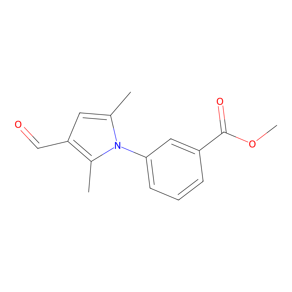 methyl 3-(3-formyl-2,5-dimethyl-1H-pyrrol-1-yl)benzoate molecular structure, CAS 428473-45-4