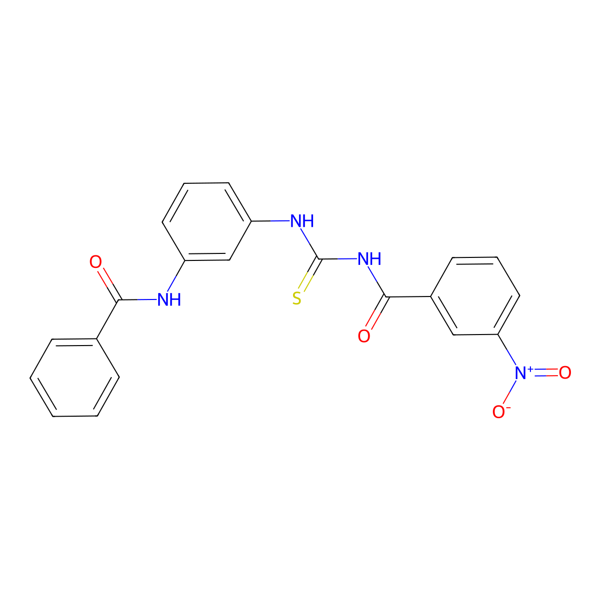 N-[(3-benzamidophenyl)carbamothioyl]-3-nitrobenzamide molecular structure, CAS 428473-57-8