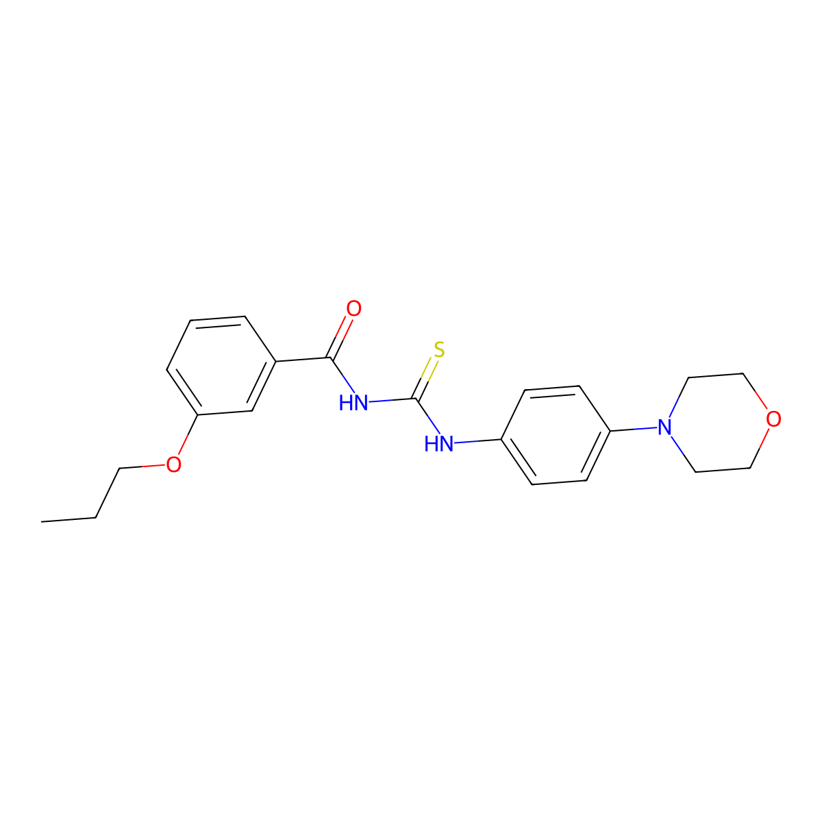 N-[(4-morpholin-4-ylphenyl)carbamothioyl]-3-propoxybenzamide molecular structure, CAS 428473-58-9