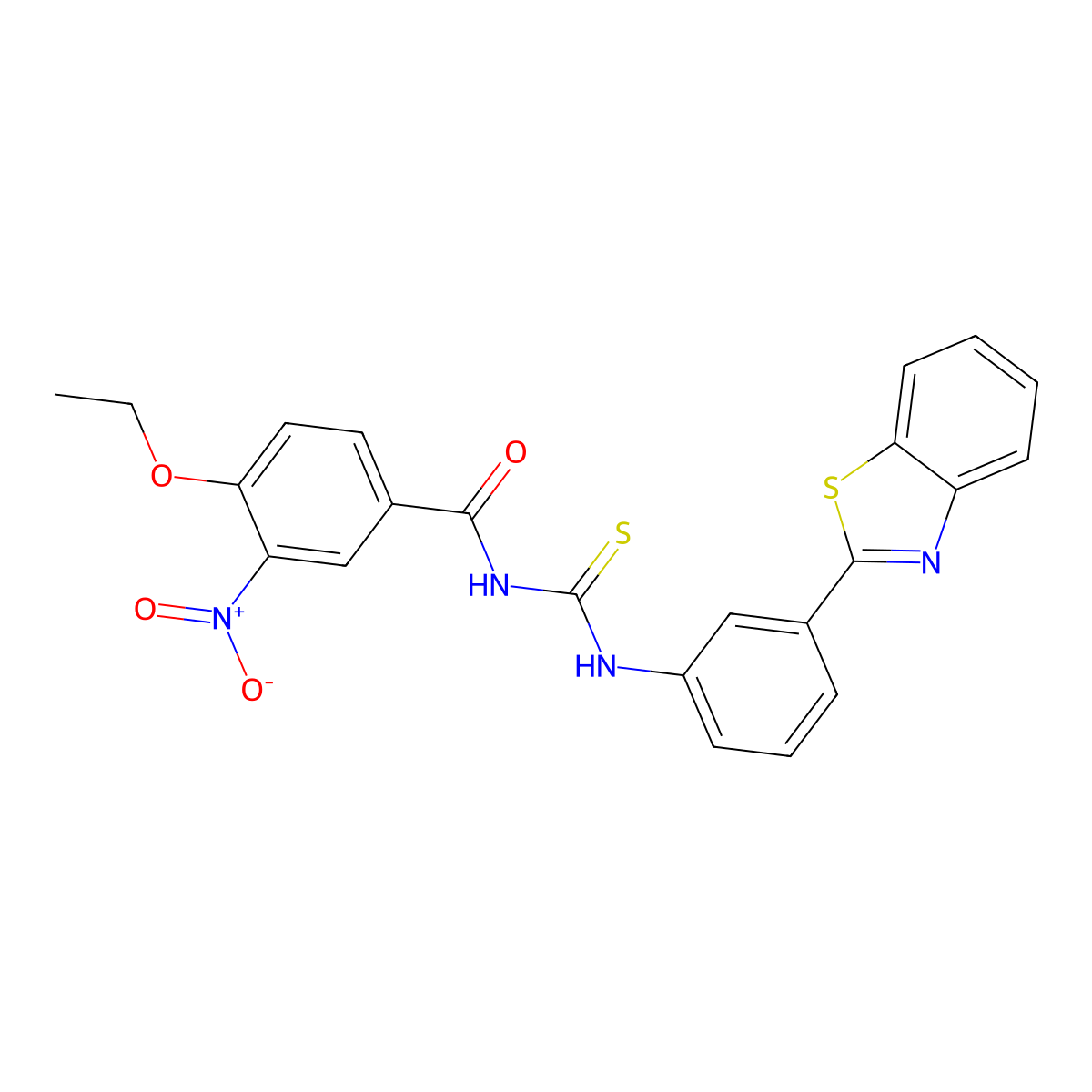 N-[[3-(1,3-benzothiazol-2-yl)phenyl]carbamothioyl]-4-ethoxy-3-nitrobenzamide molecular structure, CAS 428473-63-6