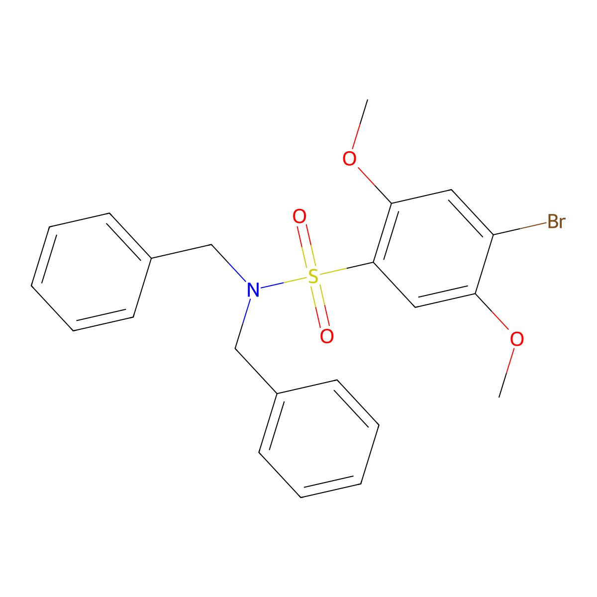 N,N-dibenzyl-4-bromo-2,5-dimethoxybenzenesulfonamide molecular structure, CAS 428473-69-2