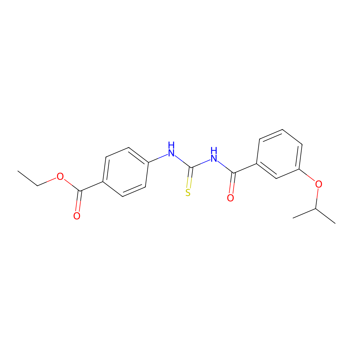 Ethyl 4-[({[3-(propan-2-yloxy)phenyl]carbonyl}carbamothioyl)amino]benzoate molecular structure, CAS 428473-75-0