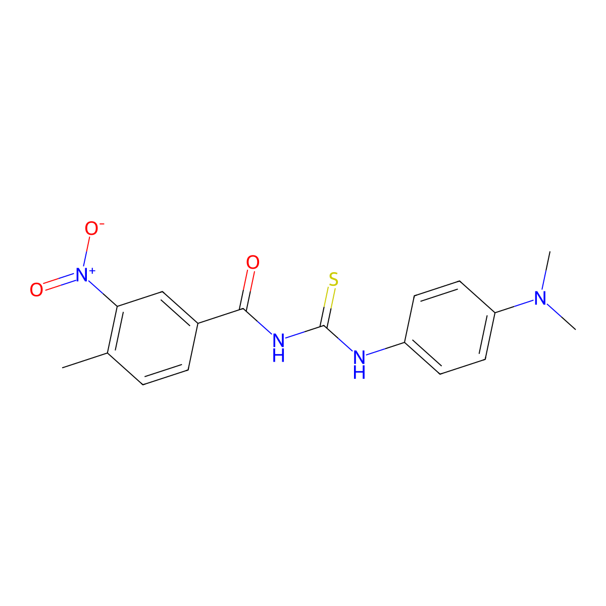 N-{[4-(dimethylamino)phenyl]carbamothioyl}-4-methyl-3-nitrobenzamide molecular structure, CAS 428473-81-8