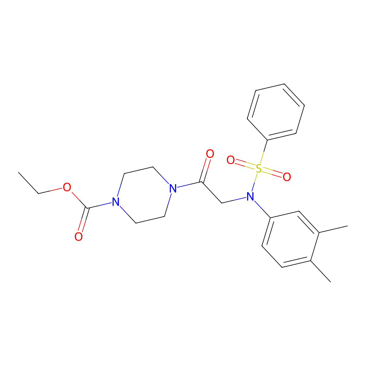 ethyl 4-[N-(3,4-dimethylphenyl)-N-(phenylsulfonyl)glycyl]piperazine-1-carboxylate molecular structure, CAS 428473-85-2