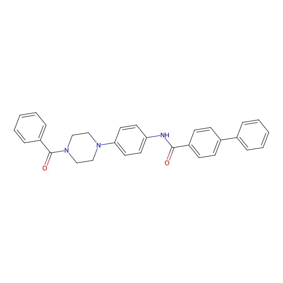 N-[4-(4-benzoylpiperazin-1-yl)phenyl]-4-phenylbenzamide molecular structure, CAS 428473-95-4