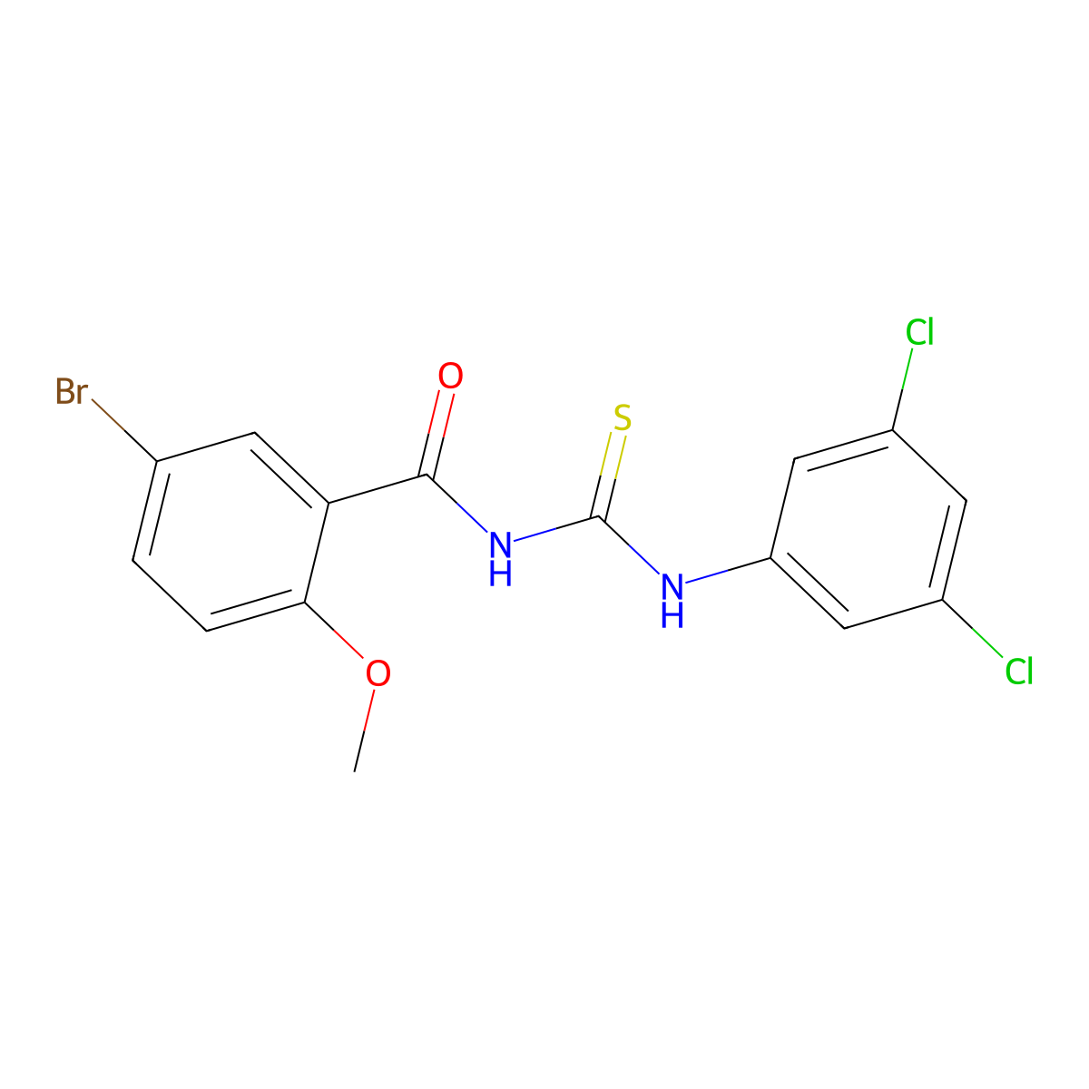 5-bromo-N-[(3,5-dichlorophenyl)carbamothioyl]-2-methoxybenzamide molecular structure, CAS 428474-29-7
