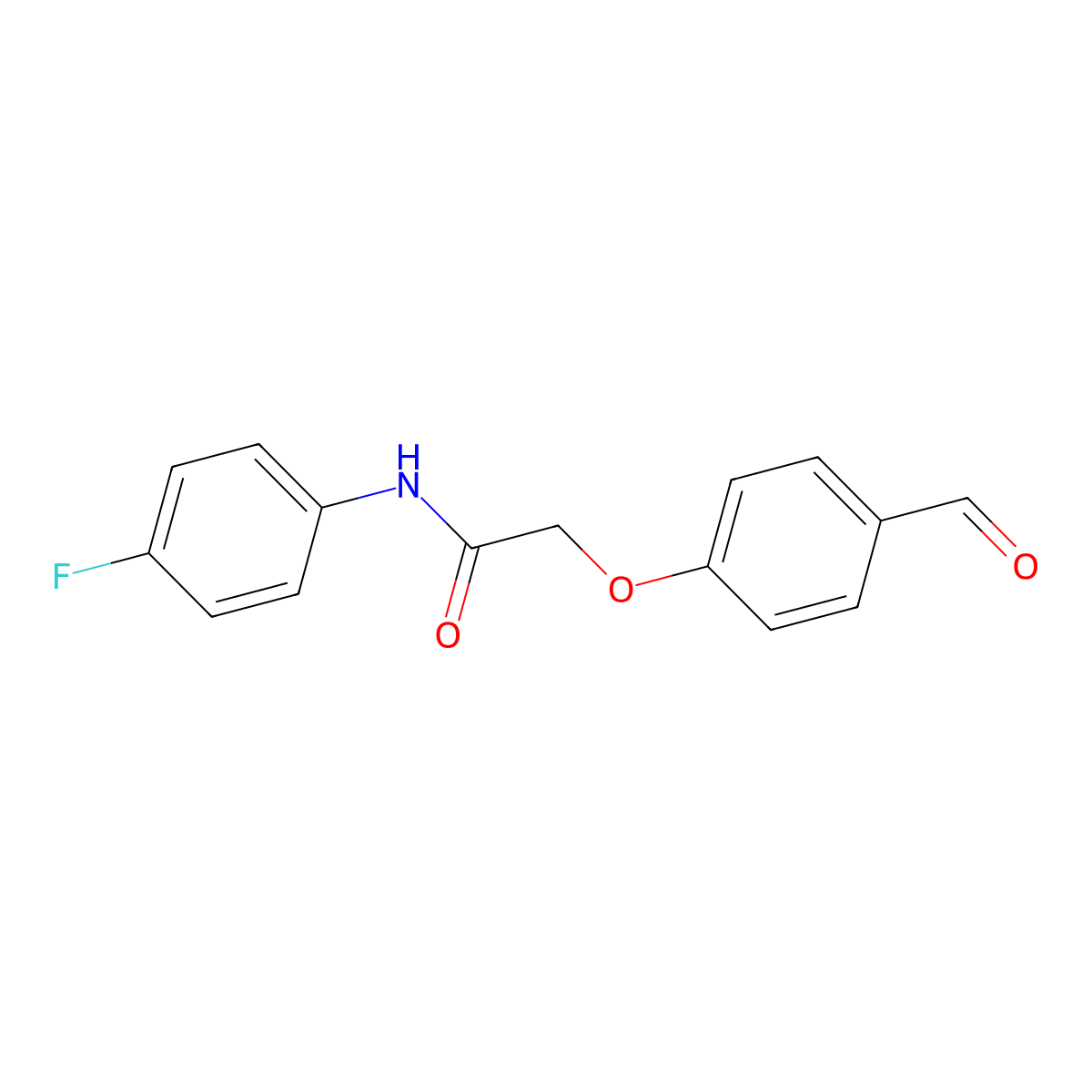 N-(4-fluorophenyl)-2-(4-formylphenoxy)acetamide molecular structure, CAS 428474-35-5