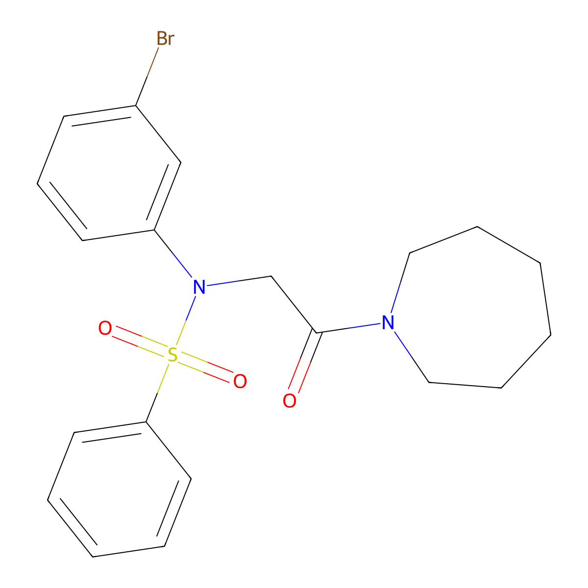N-[2-(azepan-1-yl)-2-oxoethyl]-N-(3-bromophenyl)benzenesulfonamide molecular structure, CAS 428474-49-1