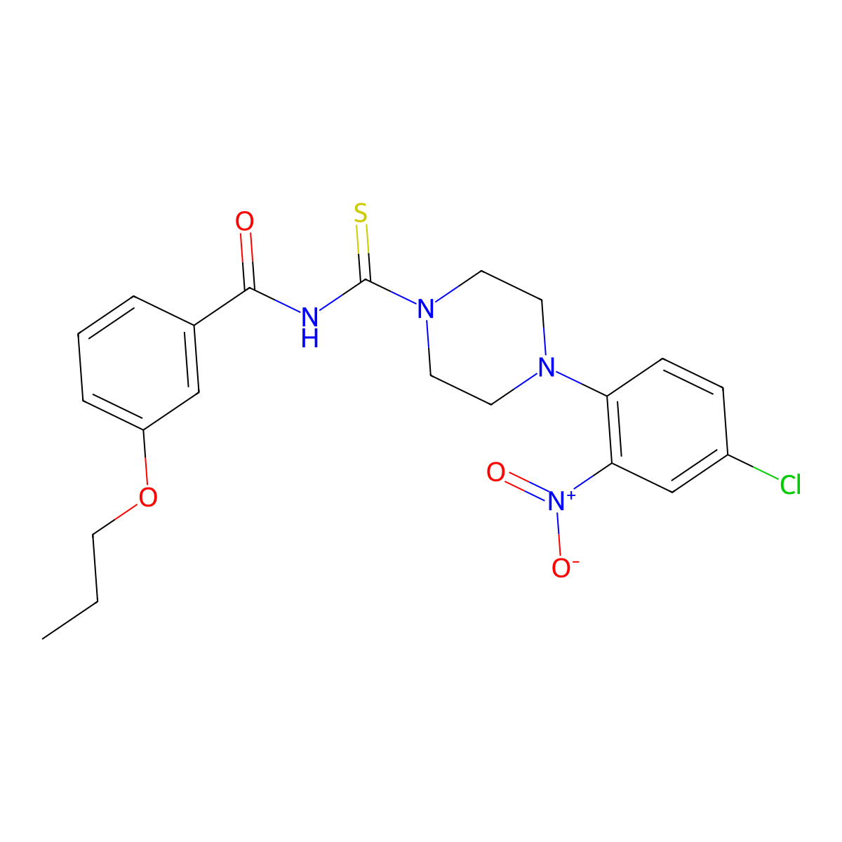 N-[4-(4-chloro-2-nitrophenyl)piperazine-1-carbothioyl]-3-propoxybenzamide molecular structure, CAS 428474-59-3