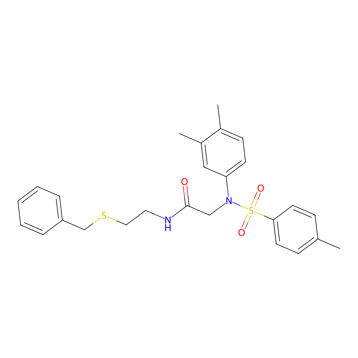 N-(2-benzylsulfanylethyl)-2-(3,4-dimethyl-N-(4-methylphenyl)sulfonylanilino)acetamide molecular structure, CAS 428474-68-4