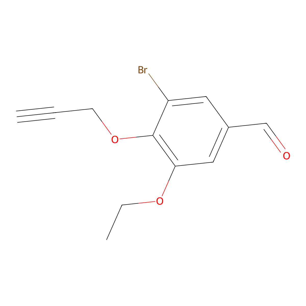 3-Bromo-5-ethoxy-4-(prop-2-yn-1-yloxy)benzaldehyde molecular structure, CAS 428474-72-0
