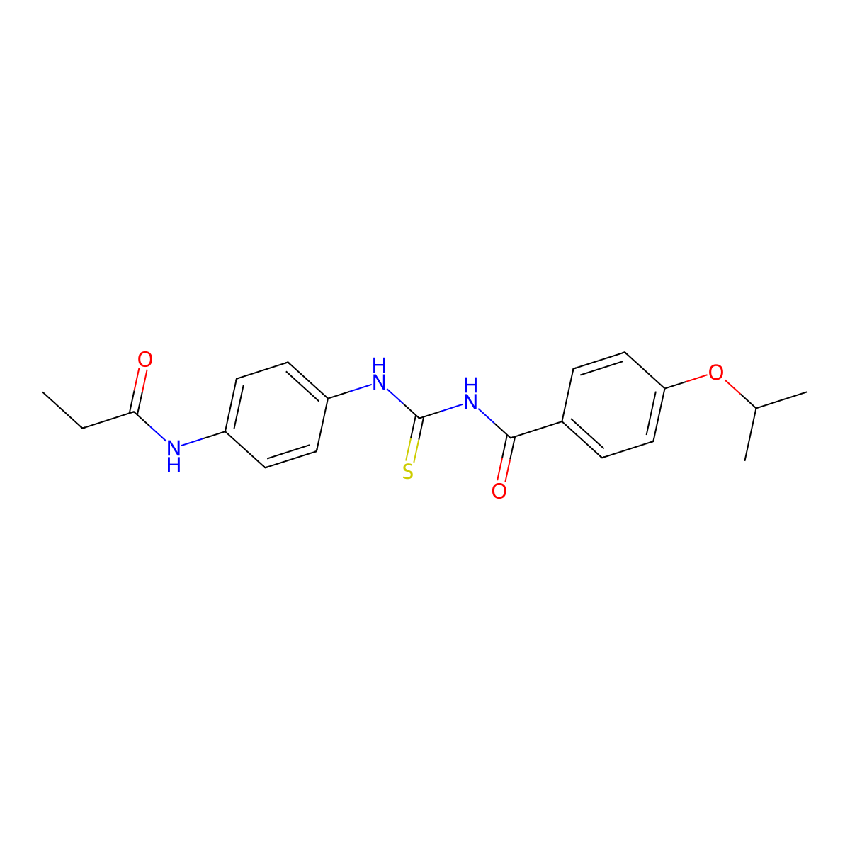 N-[[4-(propanoylamino)phenyl]carbamothioyl]-4-propan-2-yloxybenzamide molecular structure, CAS 428474-74-2