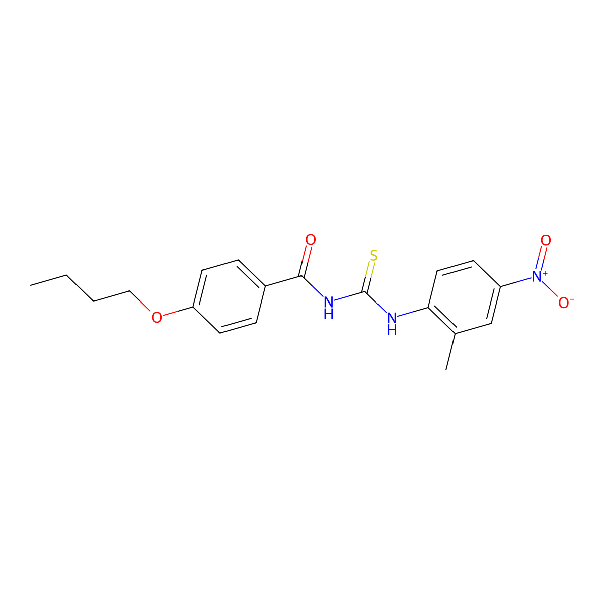 4-butoxy-N-[(2-methyl-4-nitrophenyl)carbamothioyl]benzamide molecular structure, CAS 428474-87-7