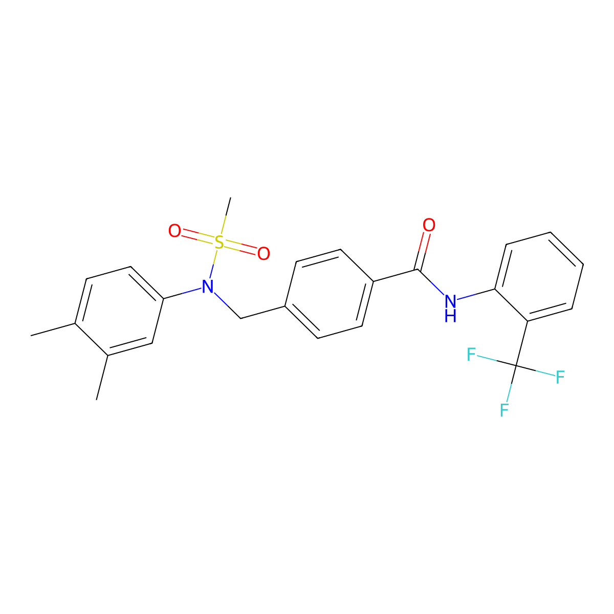 4-{[(3,4-dimethylphenyl)(methylsulfonyl)amino]methyl}-N-[2-(trifluoromethyl)phenyl]benzamide molecular structure, CAS 428474-88-8